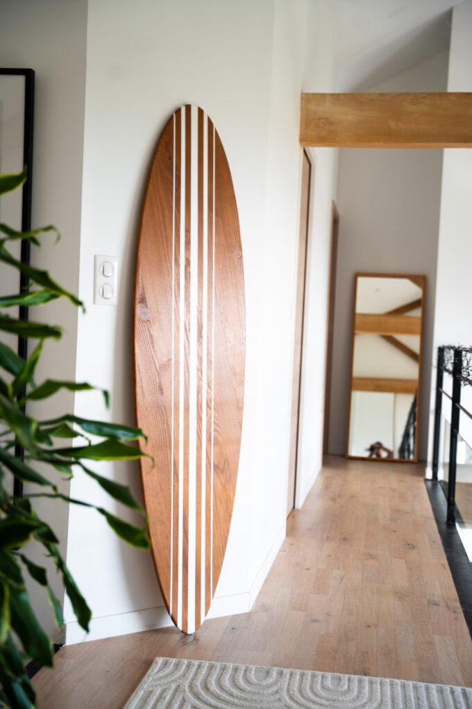 Planche De Surf Décorative En Bois Aérographe - 50, 80 Ou 100 Cm - Design Bali Fait Main + Fixation Murale