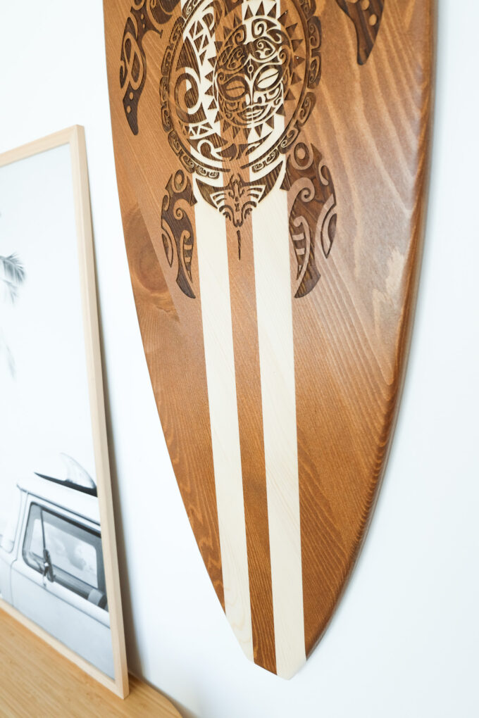 Décor de planche de surf en bos, tenture murale tortue de mer, décor